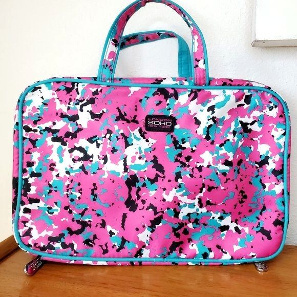 SOHO London Pink Cosmetic Organizer Womens Travel MakeUp Bag Colorful Funky - Picture 1 of 7